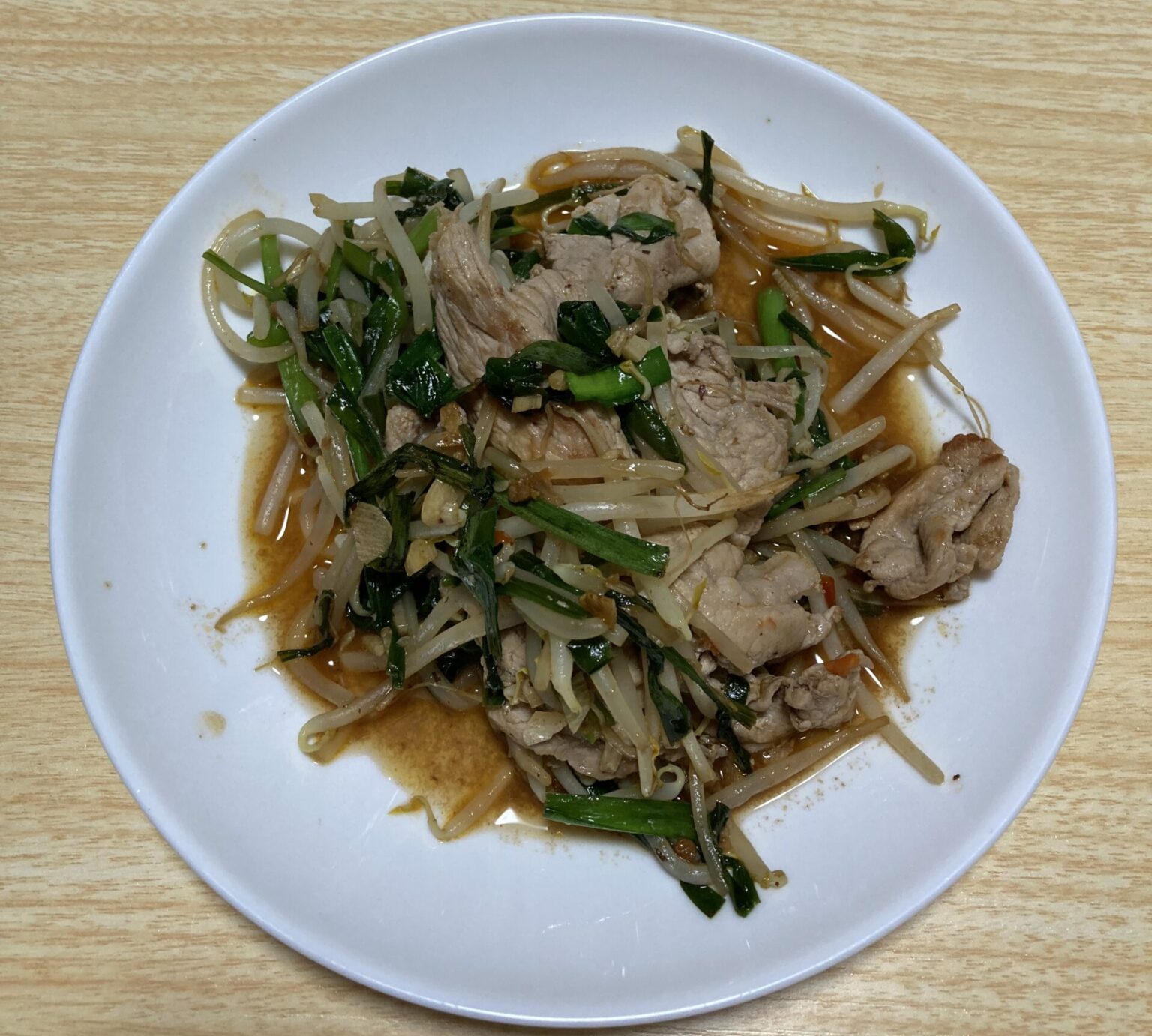 家庭ニラもやし炒め画像